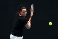 Ons Jabeur practises ahead of the 2023 Australian Open